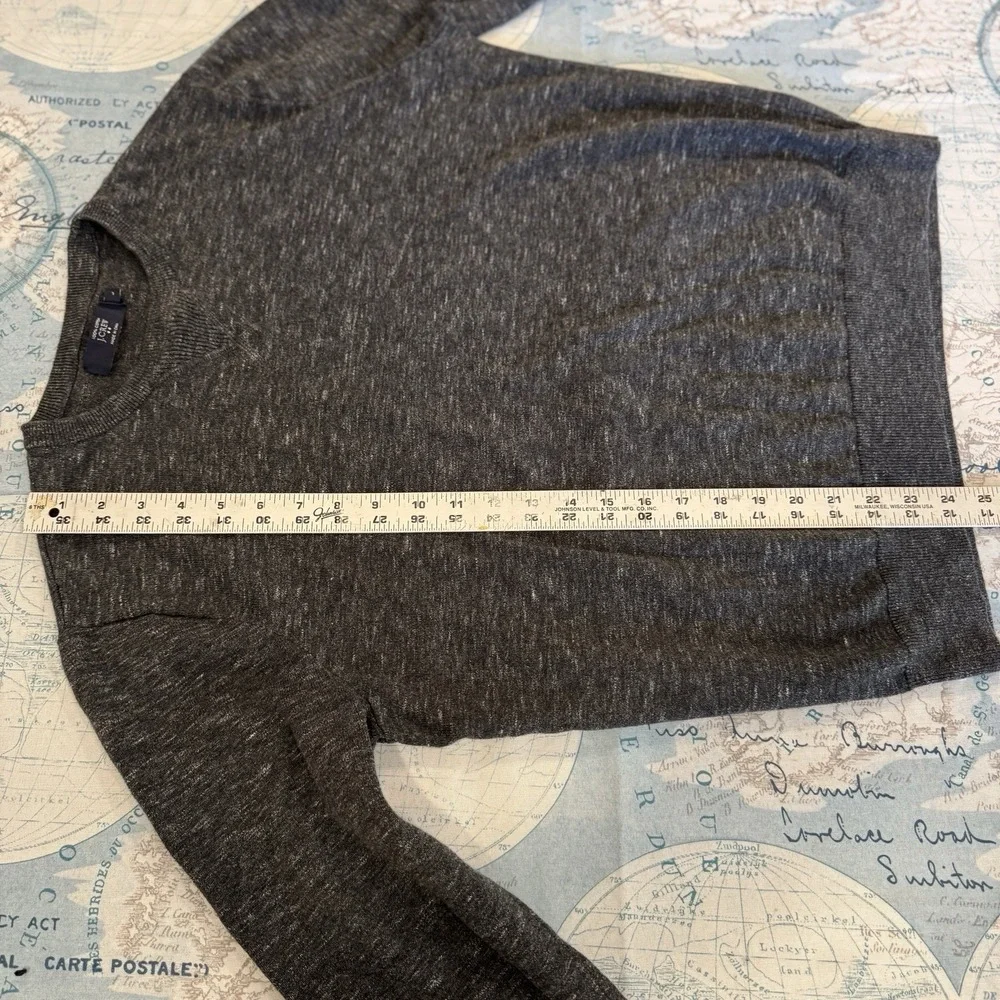 J Crew Sweater Gray Cotton Long‎ Sleeve Crew Neck Pullover Men's L Minimalist